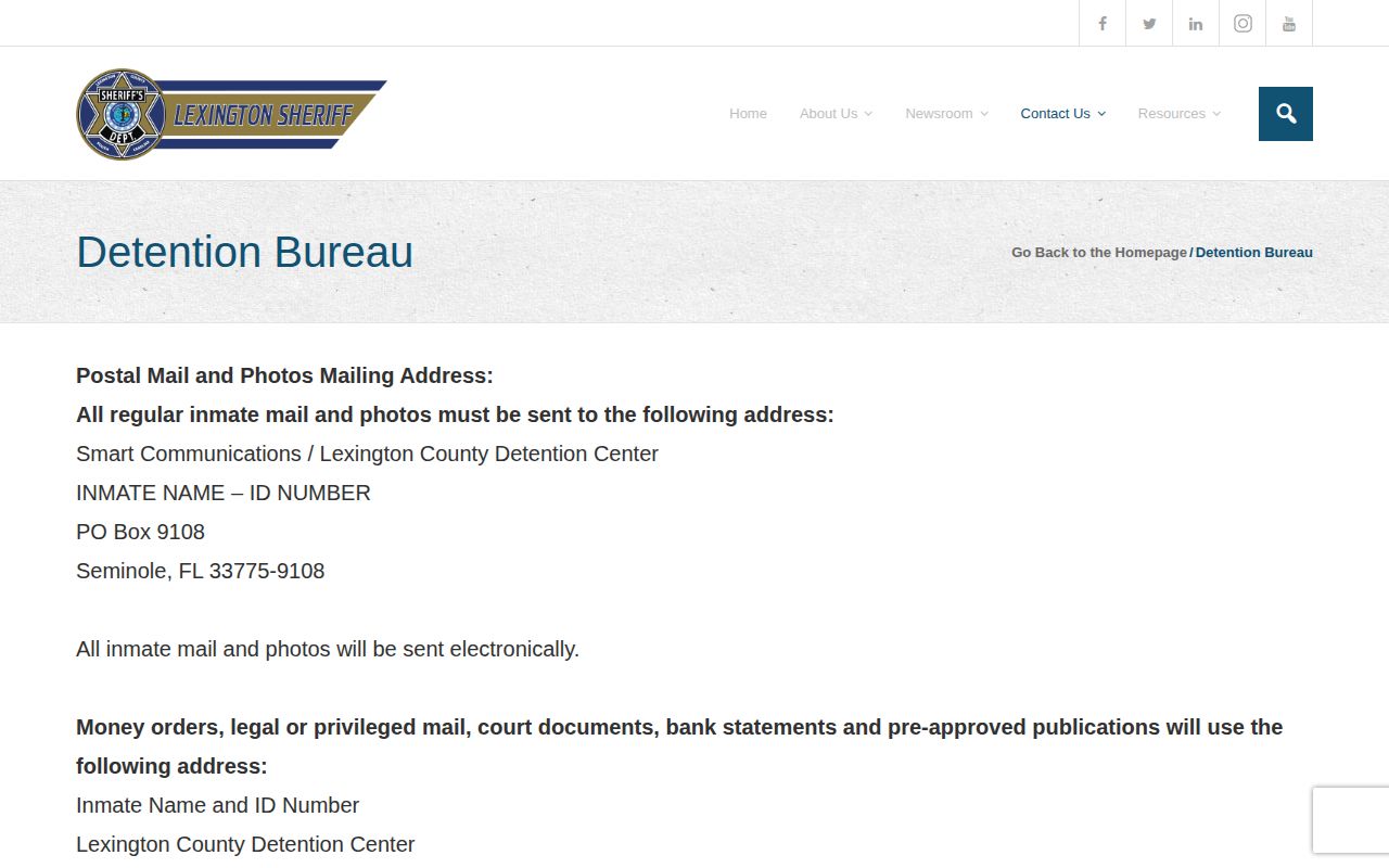 Lexington County Detention Center bond hours and contact information